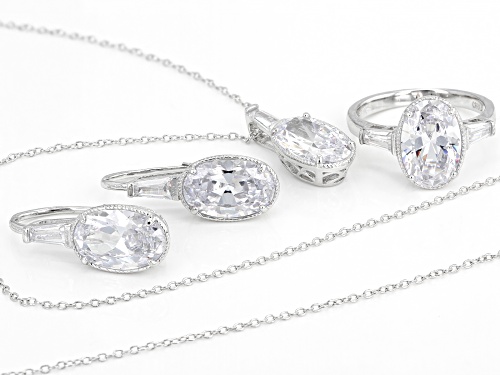 Bella Luce ® 20.36ctw Rhodium Over Sterling Silver Jewelry Set