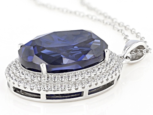 Bella Luce® 25.88ctw Esotica™ Tanzanite And Diamond Simulants Rhodium Over Silver Pendant With Chain