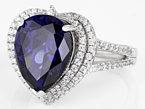Bella Luce ® 8.94ctw Esotica™ Tanzanite And Diamond Simulants Rhodium Over Sterling Silver Ring - Size 10