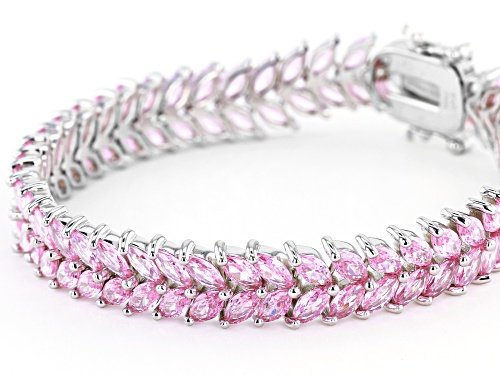 Bella Luce ® 29.67ctw Pink Diamond Simulant Rhodium Over Sterling Silver Tennis Bracelet - Size 7.25