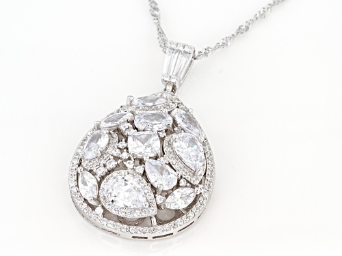 Bella Luce ® 7.91ctw Rhodium Over Sterling Silver Pendant With Chain (5.56ctw DEW)