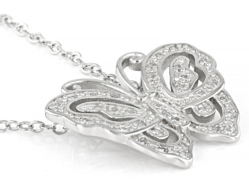 Bella Luce ® 0.44ctw Rhodium Over Sterling Silver Butterfly Pendant With Chain