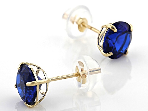 Bella Luce ® 1.70ctw Blue Sapphire Simulant 10k Yellow Gold Stud Earrings