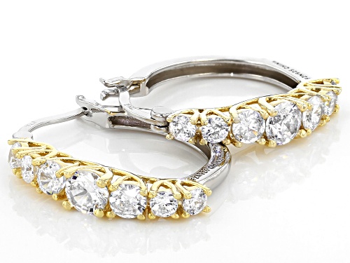 Bella Luce ® 4.36ctw Rhodium Over Sterling Silver And Eterno ™ Yellow Hoop Earrings