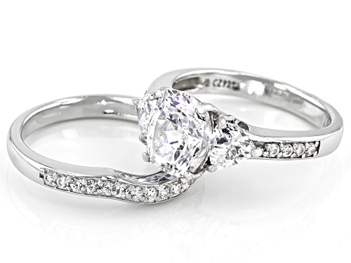 Bella Luce® 4.03ctw Diamond Simulant Platinum Over Sterling Silver Ring With Band (2.44ctw DEW) - Size 5