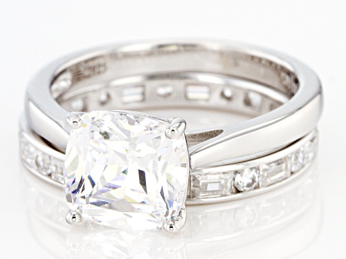 Bella Luce ® 3.25ctw Rhodium Over Sterling Silver Ring With Band - Size 10