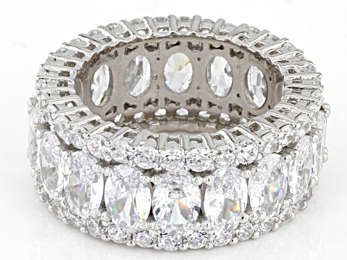 Bella Luce ® 16.49 CTW White Diamond Simulant Rhodium Over Sterling Silver Eternity Band Ring - Size 7