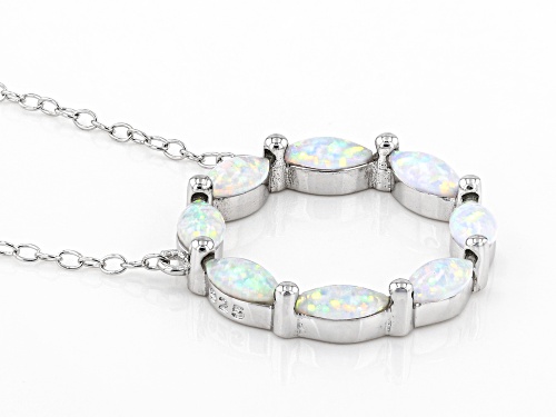 Bella Luce ® 0.57ctw Lab Created White Opal Rhodium Over Sterling Silver Necklace - Size 18
