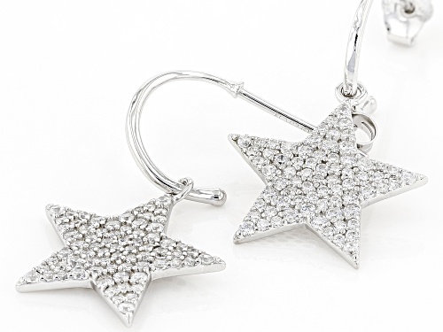 Bella Luce ® 1.83ctw White Diamond Simulants Rhodium Over Silver Star Dangle Earrings (0.96ctw DEW)