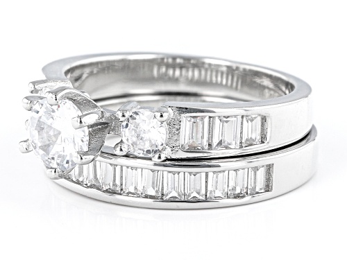Bella Luce® 3.19ctw White Diamond Simulant Rhodium Over Sterling Silver Rings (1.93ctw DEW) - Size 10