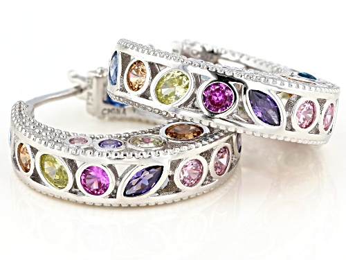 Bella Luce® 9.00ctw Lab Ruby, Lab Spinel & Multi Gemstone Simulants Rhodium Over Silver Earrings