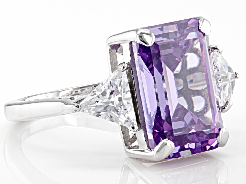 Bella Luce® 14.87ctw Lavender And White Diamond Simulants Rhodium Over Silver Ring (9.01ctw DEW) - Size 6