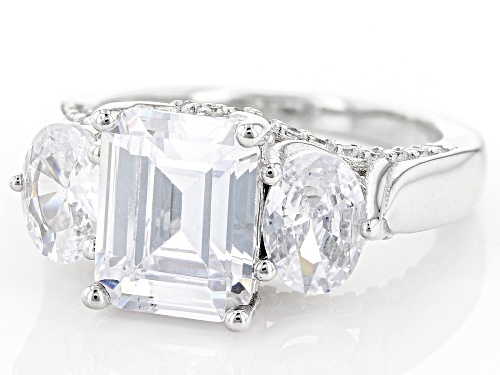 Bella Luce® 7.67ctw White Diamond Simulant Rhodium Over Silver Ring (4.64ctw DEW) - Size 10
