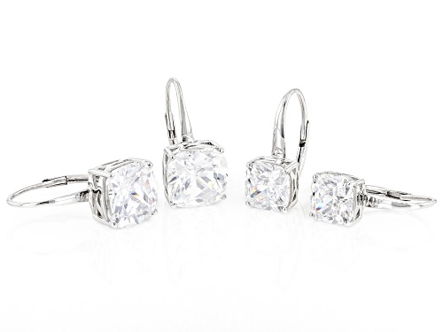 Bella Luce® 22.79ctw White Diamond Simulants Platinum Over Silver Earrings Set of 2 (13.81ctw DEW)