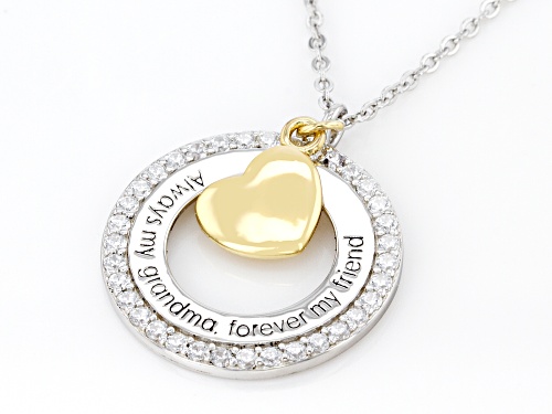 Bella Luce® 0.81ctw Diamond Simulant Rhodium & Eterno™ Yellow Gold Over Silver Pendant With Chain