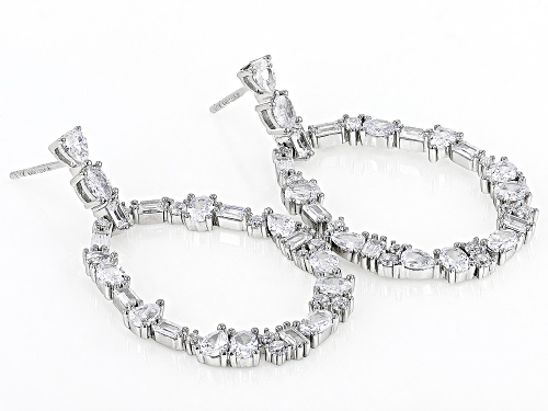 Bella Luce® 10.05ctw White Diamond Simulant Rhodium Over Sterling Silver Dangle Earrings