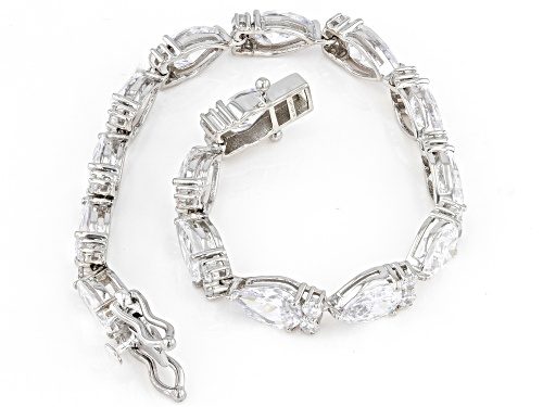 Bella Luce® 36.41ctw White Diamond Simulant Platinum Over Sterling Silver Tennis Bracelet - Size 8