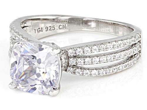 Bella Luce® 4.74ctw White Diamond Simulant Rhodium Over Sterling Silver Ring(2.87ctw DEW) - Size 12