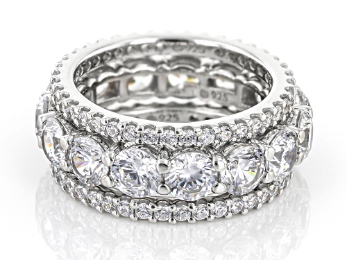 Bella Luce® 10.99ctw White Diamond Simulant Platinum Over Sterling Silver Ring Set(6.65ctw DEW) - Size 9