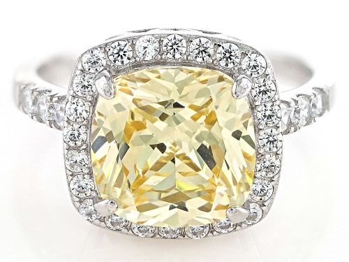 Bella Luce® 6.10ctw Yellow And White Diamond Simulants Platinum Over Silver Ring(3.69ctw DEW) - Size 10