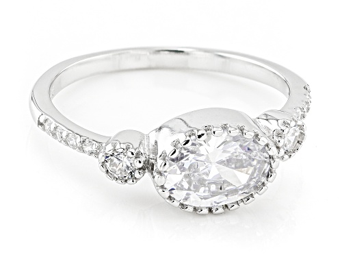 Bella Luce® 2.40ctw White Diamond Simulant Platinum Over Sterling Silver Ring(1.45ctw DEW) - Size 6