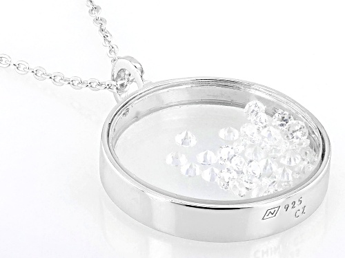 Bella Luce® 0.81ctw White Diamond Simulant Rhodium Over Silver Pendant With Chain(0.49ctw DEW)