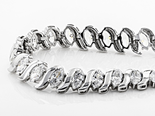Bella Luce ® 20.00CTW White Diamond Simulant Rhodium Over Sterling Silver Bracelet - Size 8
