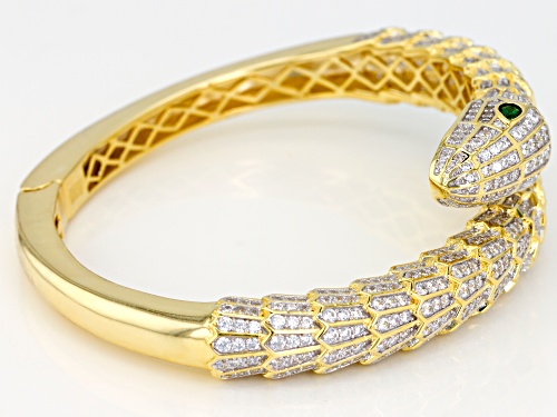 Bella Luce ® 11.00CTW Emerald & White Diamond Simulants Eterno ™ Yellow Snake Bracelet - Size 7