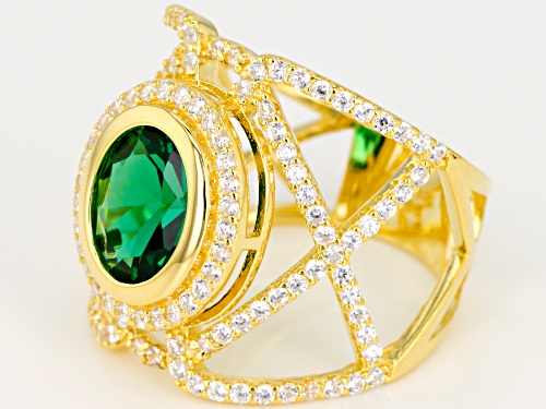 Bella Luce ® 5.85CTW Emerald &  White Diamond Simulants Eterno ™ Yellow Ring - Size 7