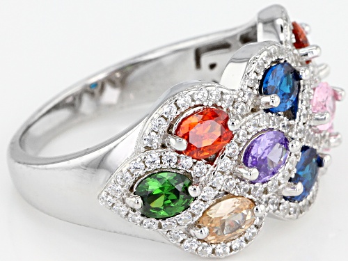 Bella Luce ® 3.44CTW Multicolor Gemstone Simulants Rhodium Over Sterling Silver Ring - Size 5