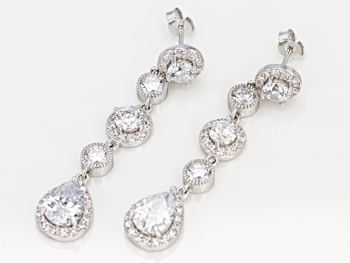 Bella Luce ® 10.00CTW White Diamond Simulant Rhodium Over Sterling Silver Earrings