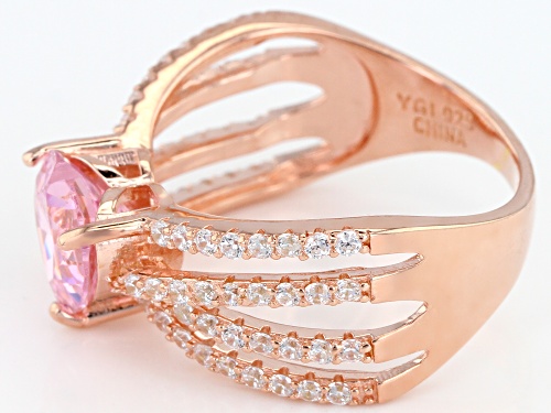 Bella Luce ® 4.22CTW Pink & White Diamond Simulants Eterno ™ Rose Heart Ring - Size 11