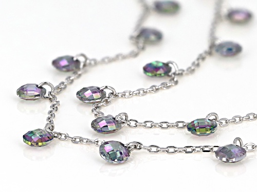 Bella Luce ® 18.90CTW Mystic Topaz Simulant Rhodium Over Sterling Silver Necklace - Size 16