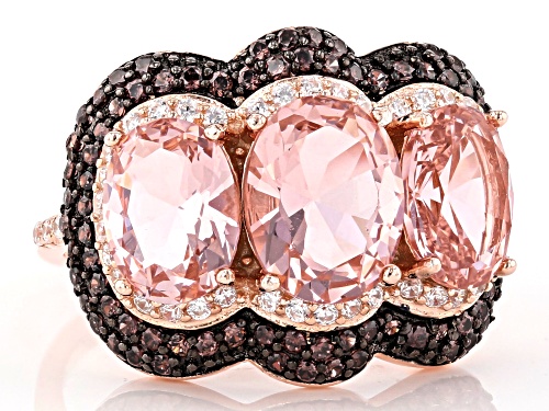 Bella Luce ® 7.80CTW Esotica ™ Morganite, Mocha, And White Diamond Simulants Eterno ™ Rose Ring - Size 10