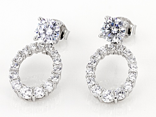 Bella Luce ® 2.90ctw White Diamond Simulant Rhodium Over Sterling Silver Earrings