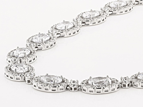 Bella Luce ® 62.15ctw White Diamond Simulant Rhodium Over Sterling Silver Tennis Necklace - Size 18
