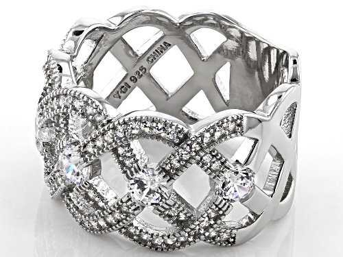 Bella Luce ® 2.17ctw White Diamond Simulant Rhodium Over Sterling Silver Band Ring - Size 7