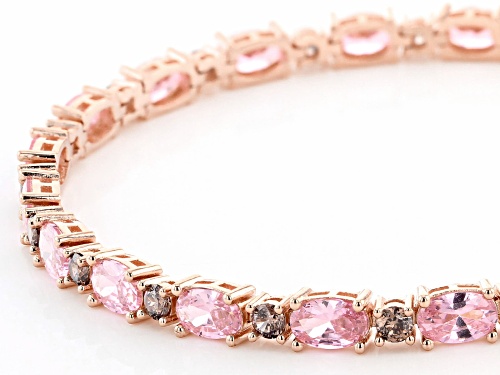 Bella Luce ® 17.60ctw Pink And Mocha Diamond Simulants Eterno™ Rose Tennis Bracelet - Size 7.5