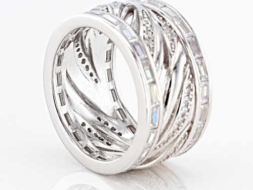 Bella Luce ® 4.00ctw White Diamond Simulant Rhodium Over Sterling Silver Band Ring - Size 8