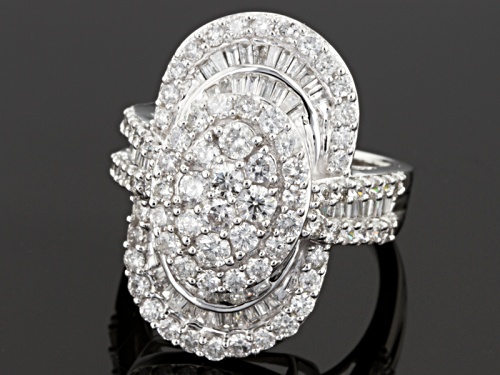 2.45ctw Round & Baguette Diamond 14k White Gold Ring - Size 7