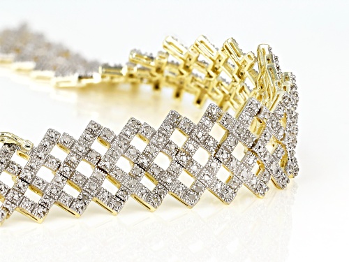 Emulous ™ 2.00ctw Round White Diamond 18k Yellow Gold Over Brass Bracelet - Size 7.25