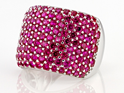 Bella Luce® 5.10ctw Ruby Simulant Rhodium Over Sterling Silver Ring - Size 7