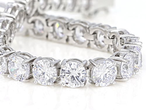 Bella Luce ® 33.80ctw White Diamond Simulant Rhodium Over Sterling Silver Tennis Bracelet - Size 7.5