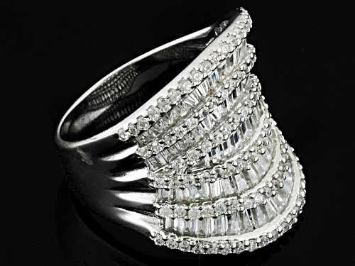 Bella Luce ® 7.00ctw Baguette And Round Rhodium Over Sterling Silver Ring - Size 5
