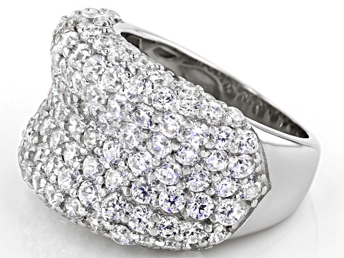 Bella Luce ® 10.35ctw Round Rhodium Over Sterling Silver Ring (4.62ctw Dew) - Size 5