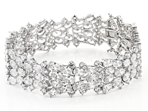 Bella Luce ® 73.92ctw Oval & Round Rhodium Over Sterling Silver Bracelet - Size 7.25