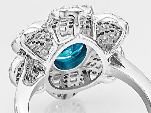 Bella Luce ® 3.75ctw Neon Apatite And White Diamond Simulants Rhodium Over Sterling Silver Ring - Size 5