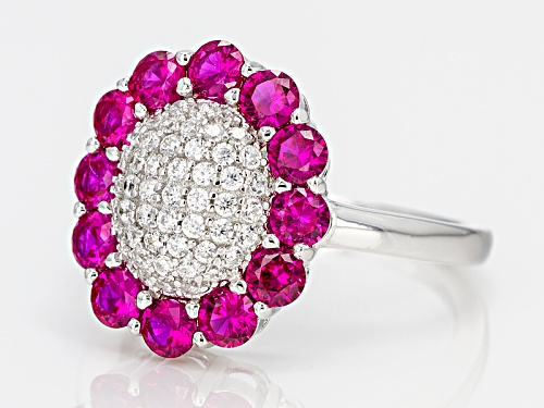 Bella Luce ® 1.99ctw Ruby And White Diamond Simulants Rhodium Over Sterling Silver Ring - Size 8