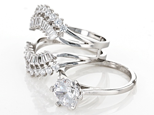 Bella Luce ® 5.80ctw Rhodium Over Sterling Silver Ring With Guard - Size 12