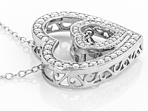 Round White Diamond Accent Rhodium Over Sterling Silver Dancing Diamond Pendant With 18inch Chain
